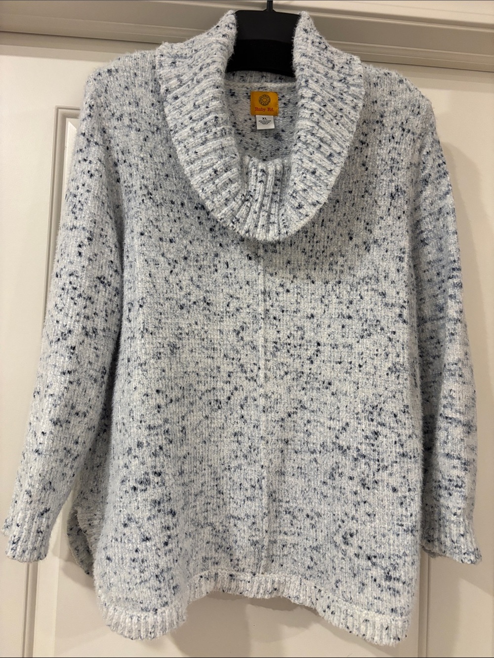 Ruby Rd. Light Blue Speckled Cowl Neck Sweater  XL